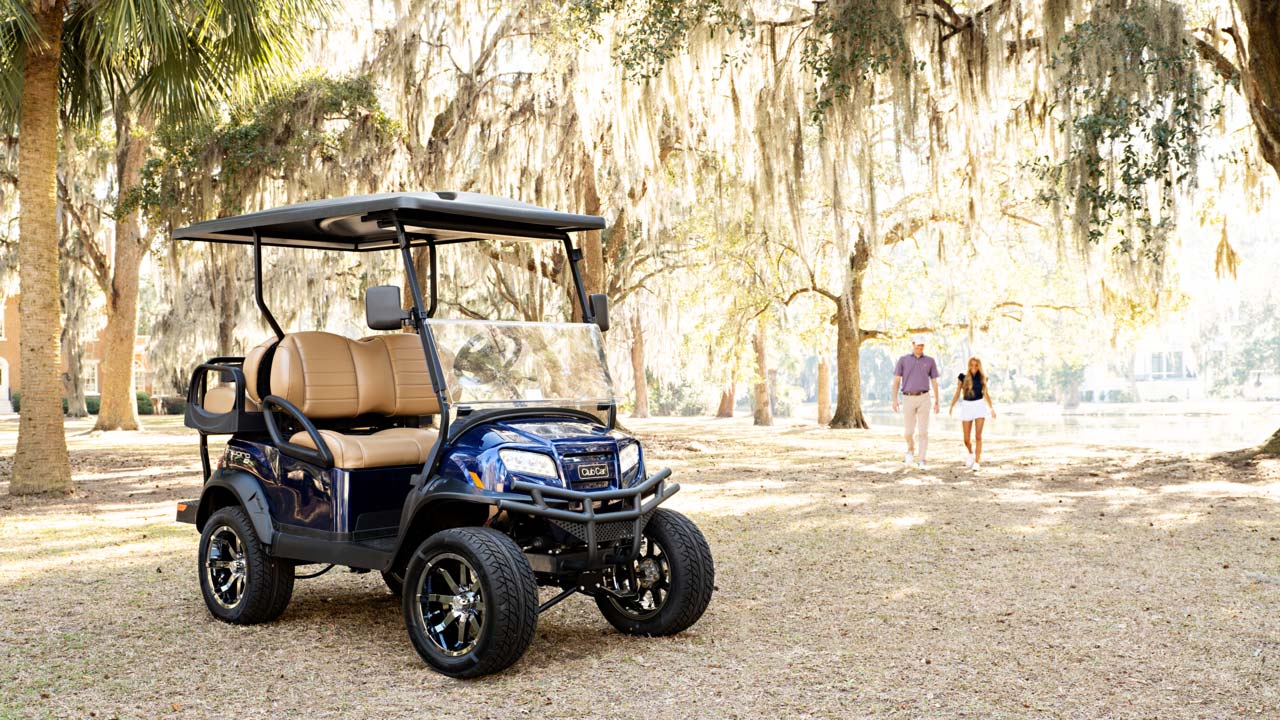 Lifted 4 Passenger Golf Cart Blue 1280x720